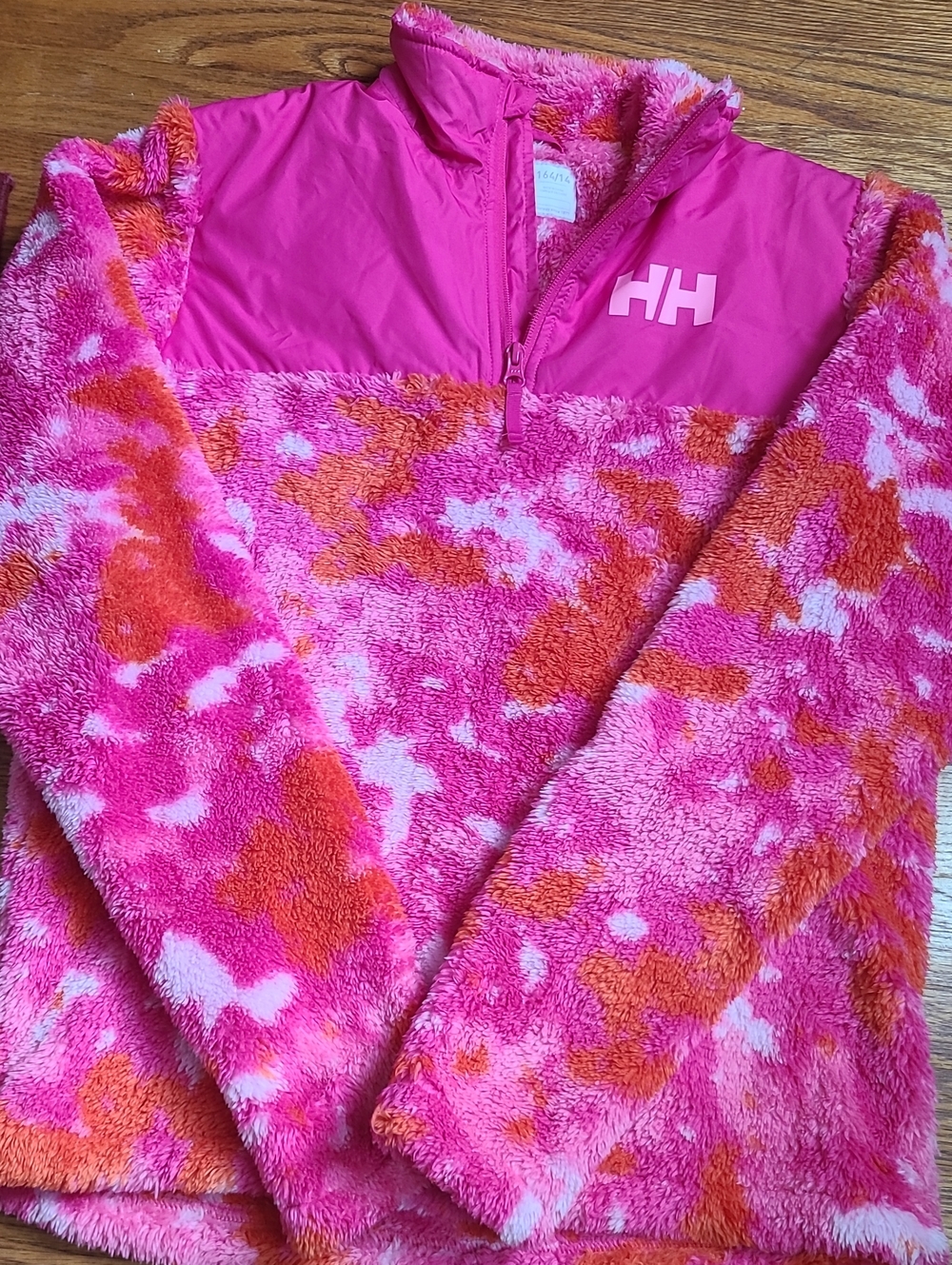 Helly Hansen Pink and Orange Sherpa Pullover Jacket